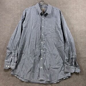 Duluth Trading Co Mens XLT Gingham Check Long Sleeve Button Down Shirt Cotton